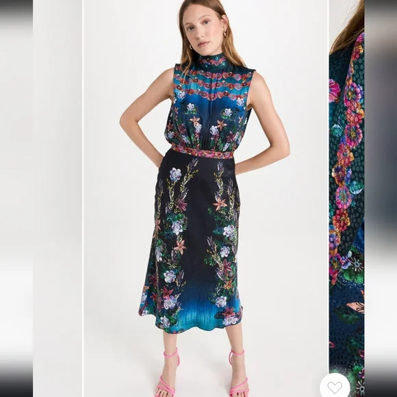 Saloni Sakura Fleur Midi Dress - Picture 4 of 11